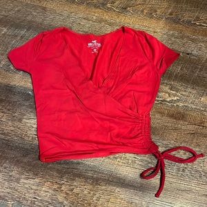 red hollister baby tee